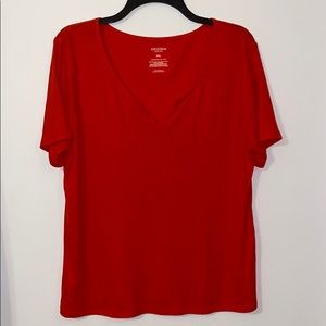 NWOT Arizona Bright Red Henley T-Shirt